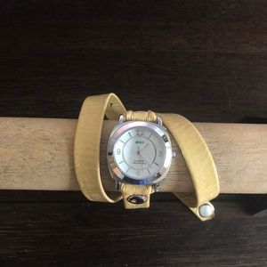 La Mer wrap watch nude color 22 1/2 inches long